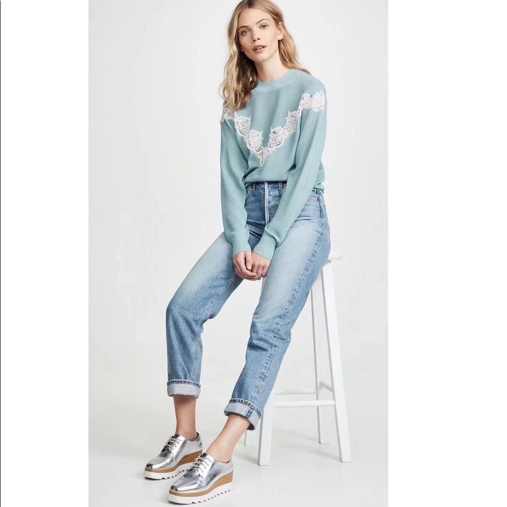 See By Chloe Chevron Lace Sweater